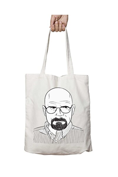 ART HEDİYE Walter White Line Art - Breaking Bad Geantă de umăr lavabilă, impr...