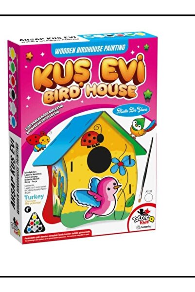 Genel Markalar Kuş Evi Ahşap Kuş Evi Ahşap Maket Boyama