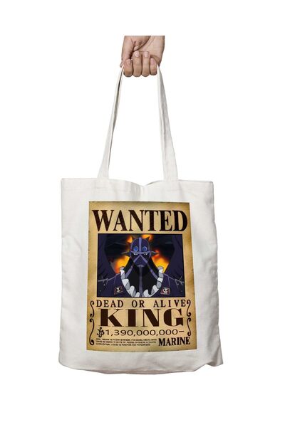 ART HEDİYE Wanted King Anime - Two Sides Permanent Printed, Washable Shoulder...