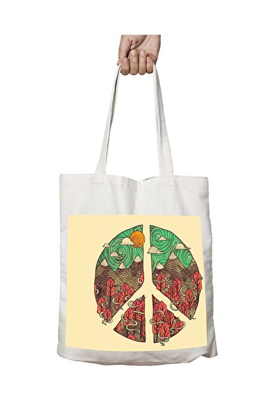 ART HEDİYE Peace Peace - Washable Printed Permanent Bag