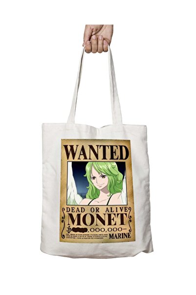 ART HEDİYE Wanted Monet Anime - حقيبة كتف للمدرسة والشاطئ مطبوعة وقابلة للغسل