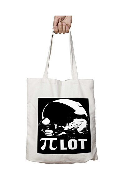 ART HEDİYE Pi DaY Pilot - Washable Permanent Printed Shoulder Tote Bag, for B...