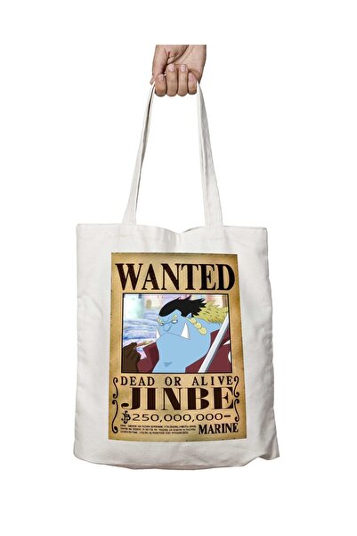 ART HEDİYE Wanted Jinbe c - حقيبة قابلة للغسل بنمط الرسوم المتحركة وطباعة ثاب...