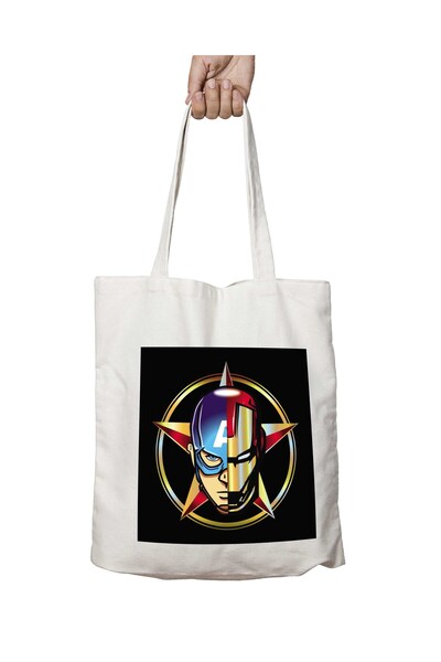 ART HEDİYE حقيبة كابتن أمريكا آيرون مان مطبوعة قابلة للغسل - تدوم على الجانبين
