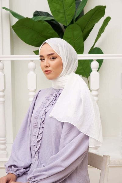 Silk Home Λευκό βιολογικό σάλι τζαζ