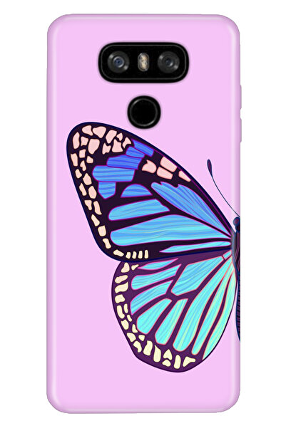 LG G6 Uyumlu Kılıf LG G6 Desenli Silikon Butterfly