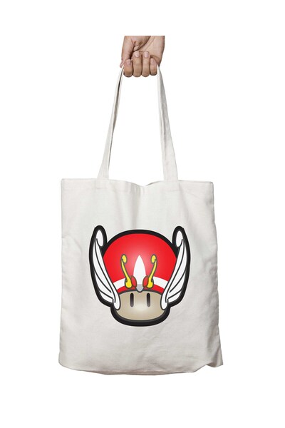 ART HEDİYE سوبر ماريو ماشروم سانت سيا - حقيبة مطبوعة دائمة قابلة للغسل