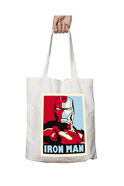 ART HEDİYE Iron Man Marvel Two Sides Permanent Printed Washable Bag