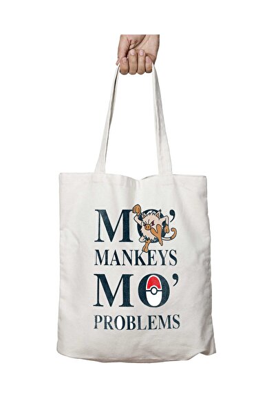 ART HEDİYE بوكيمون منقوشة Mo Makeys Mo Problems - حقيبة كتف دائمة قابلة للغسل