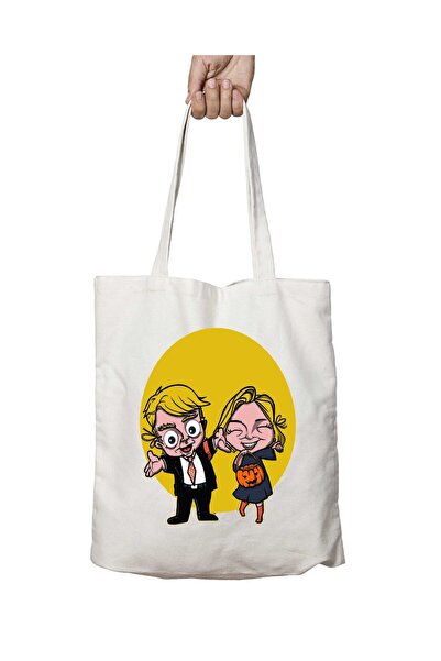 ART HEDİYE خدعة أو علاج - حقيبة ترامب كلينتون مطبوعة قابلة للغسل للانتخابات ا...