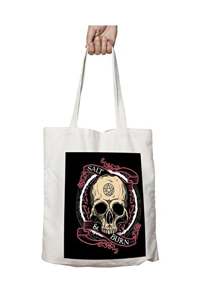 ART HEDİYE حقيبة كتف سوبر ناتشورال سولت آند بيرن جمجمة - مطبوعة دائمة على الج...