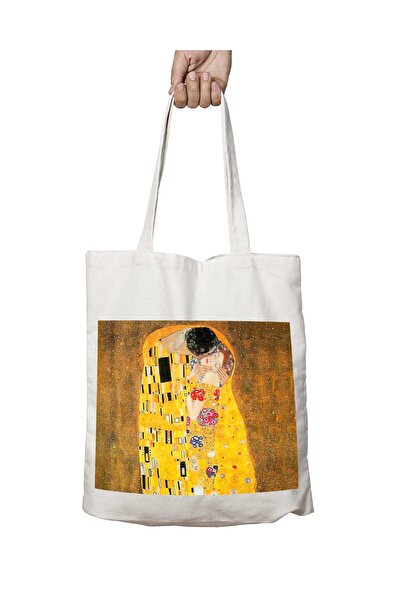 ART HEDİYE GUSTAV KlIMT kiSS - Two Sided Printed Washable Bag