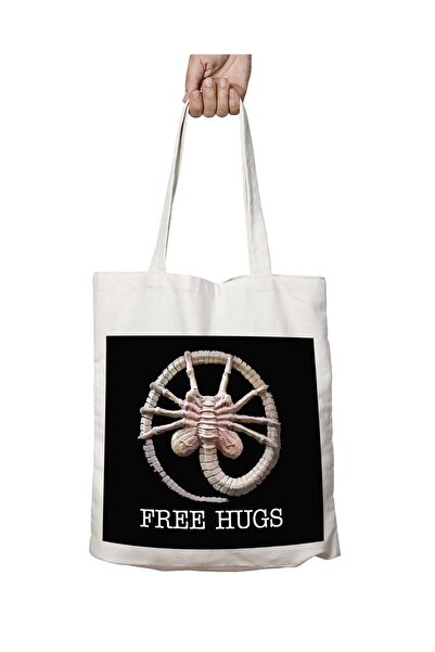 ART HEDİYE Alien Facehugger - Free Hugs Two Sided Permanent Printed Washable ...