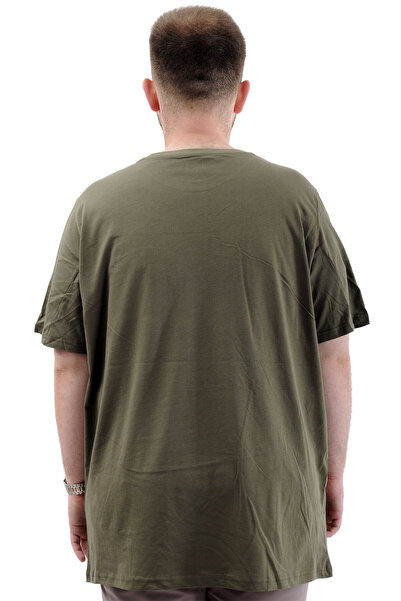 ModeXL Men's CoTTon T-Shirt - Oversize, SofT TexTUre, PrinTed BELIEF U24085 KHaki