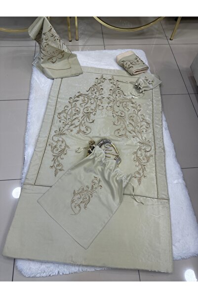 incisecrethome Seccade Maraş İşi Nakış İşlemeli İpek Saten Elyaflı Seccdade S...