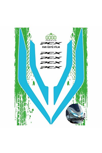 GOGOPREMİUM HONDA PCX 2021 - 2024 UYUMLU FAR ÜSTÜ FİLM MAVİ