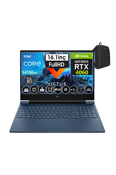 HP Victus I7-14700HX 32GB DDR5 512GB SSD 8GB/RTX4060 Freedos 16.1" 144Hz FHD ...