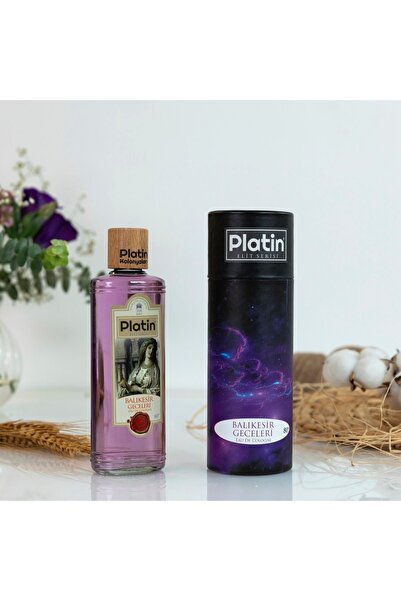 Platin Kolonya & Parfüm Platin Elit Serisi Silindir Kutu Ahşap Kapaklı 80° 250 Cc. Cam Şişe Balıkesir Geceleri Kolonyası
