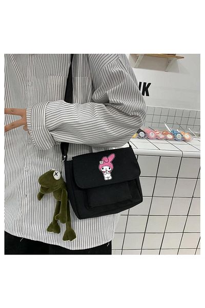 GOSSİP TEAM Gossip Team Melody Patterned - Geantă de umăr din pânză neagră unisex