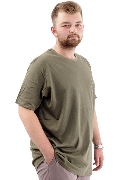 ModeXL Men's KHaki T-shirt - Crew Neck, Soft TextUre, Printed, Mode XL, U24083