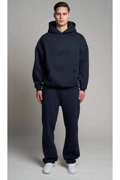 CAST COLLECTİON Navy Blue Men's Oversize Sweatshirt
