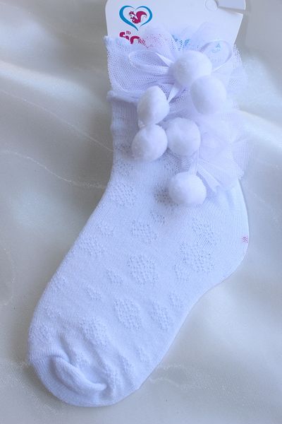 Arwen Collection school socKs with Pompoms for Girls