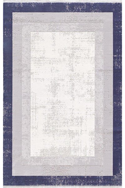 Artemis Halı Murano Krem Lacivert Çerçeve Desen Halı 01359c