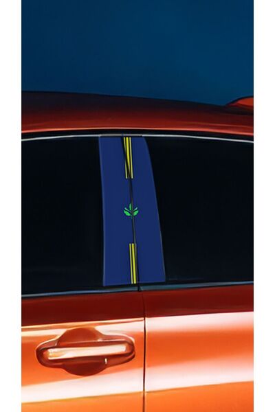 YENİ CREATİVE Araç Kapı Direk Kaplama Folyosu Fenerbahçe Desenli (SAĞ SOL TAKIM) (2 ADET) - 22x50 Cm