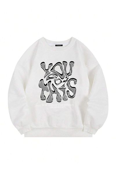 Mad&Calf Унисекс суитшърт от полар с голям размер с щампа You Got This