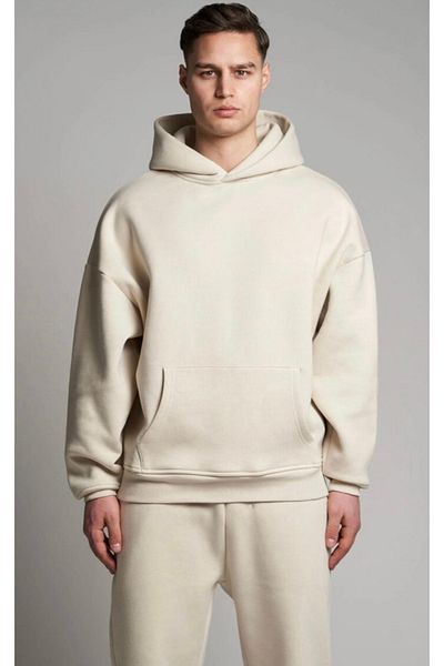 CAST COLLECTİON Ανδρικό φούτερ Oversize σε μπεζ χρώμα