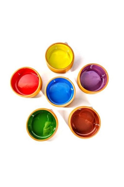 çömlek diyarı 6 Pieces 8 Cm Multicolored Pottery Nuts and Jam Breakfast Bowl