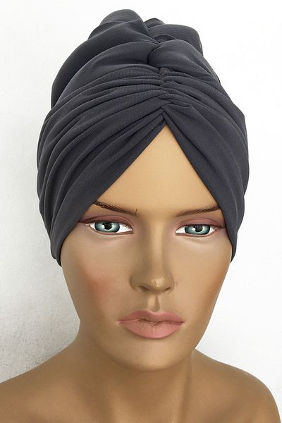 Vera Bonnet Padded Drape External Bonnet Ready Turban Anthracite Gray Women's Hijab Bonnet Lined Padded Hijab