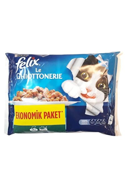 FELIX Somonlu Ton Balıklı Konserve Yetişkin Kedi Maması 12x4lü Paket Toplam 48 Adet Mama