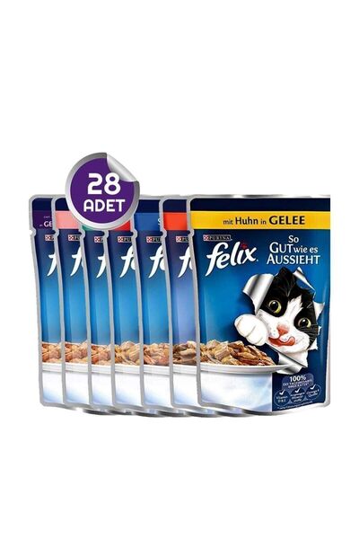 FELIX Karma Paket Kedi Konserve Maması 28 Adet X 85gr