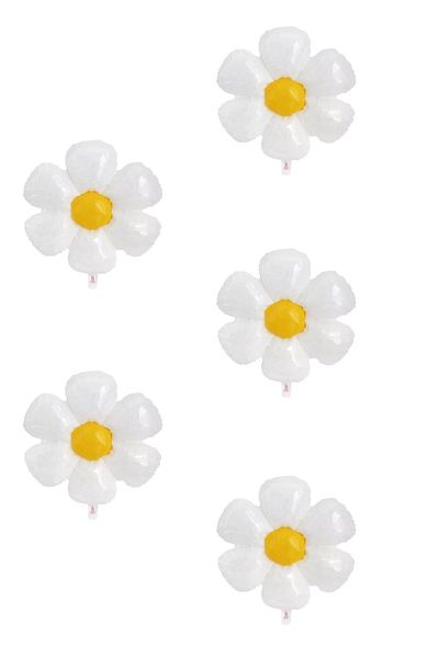 LOTUS PARTY 5 Pieces White Daisy Foil Balloon 50X40 cm