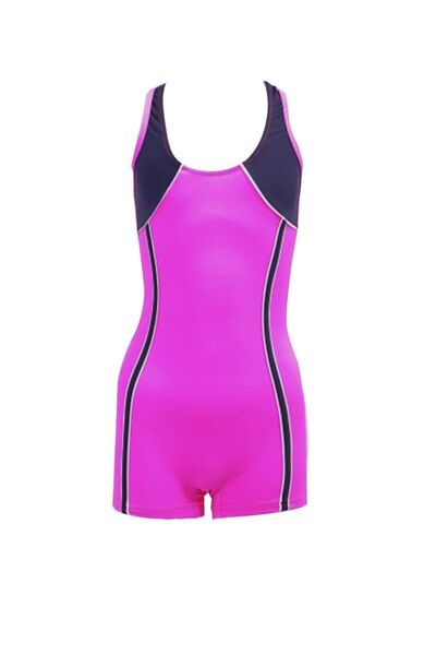 Tıklaalbeni Çocuk Yüzücü Mayosu, Kız Çocuk Şortlu Mayo 3010-1 Fuşya