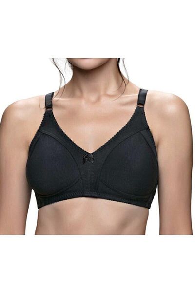 Liza Sutien de damă din bumbac pieptănat negru