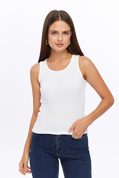 AURRARİ White Corded Look Thick Strap Women's Athlete