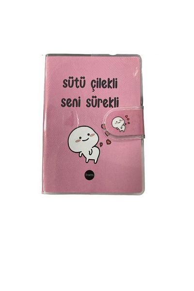 tüftürük Σημειωματάριο Mini Size Striped Milk Strawberry Continuous Design
