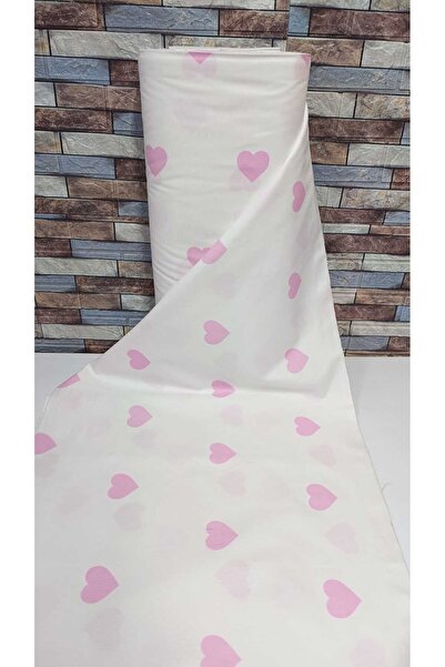 Gasel Home 1 TOP ( 30 Metre ) Nevresimlik Çarşaflık Metrelik Kumaş Kalp Desen