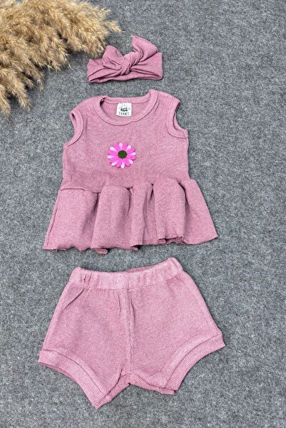 ADABEBEK Baby Combination Set - Dried Rose and Bandana