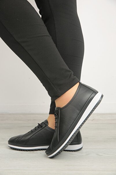 ASL SHOES STORE Soft Women's Ballerinas - Orthopedic Sole, Daily Laced and Perforated Leather Shoes