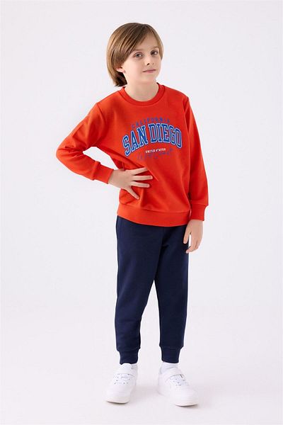 Rolypoly PomEgranatE FlowEr PattErnEd Boys' Tracksuit SEt - RP3419-2
