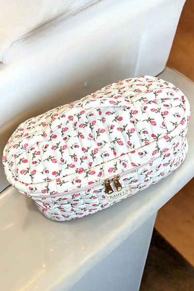 BAHELS Rose Pattern Airwrap Compatible XL Size Bag Travel Bag for All Hair Styling with Internal Compartments