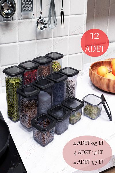 Alacarte Gold Smoked Food Storage Set - 12-piece Bag, 12 Pieces (0.50 LT-1,10 LT -1.70 LT)
