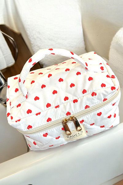 BAHELS Heart Patterned Viral Travel Makeup Bag