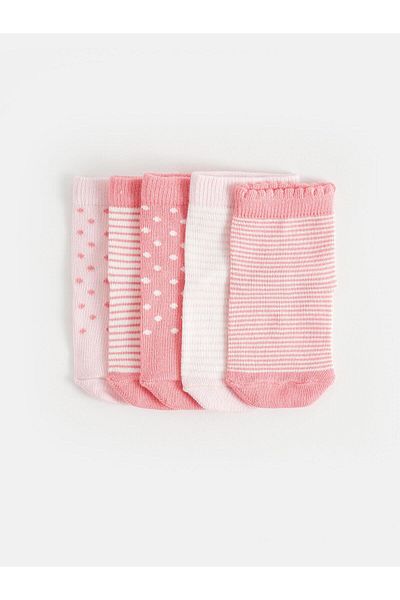 LC Waikiki Lcw Baby - Set of 5 Patterned Baby Girl Socks