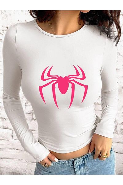 GOSSİP TEAM Body alb cu mânecă lungă cu imprimeu Spider Gossip Team
