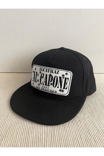CosmoOutlet Al Capone - Unisex Black Hip Hop Cap with San Francisco Slogan, Detachable Bench Logo