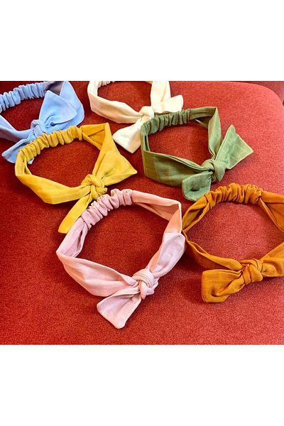 minikiti Baby Girl 6 Pieces Colorful 100% Cotton Muslin Bandana Buckle